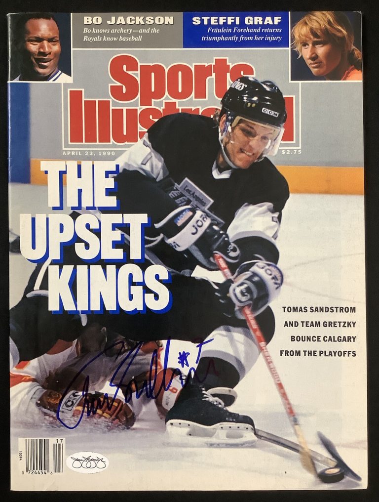 Tomas Sandstrom Signed Sports Illustrated 4/23/90 No Label Hockey Kings Auto JSA