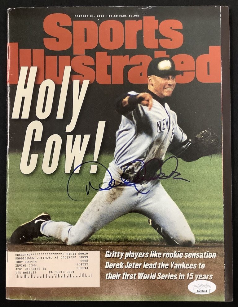 Derek Jeter Signed Sports Illustrated 10/21/96 Yankees Rookie 1st Cover Auto JSA