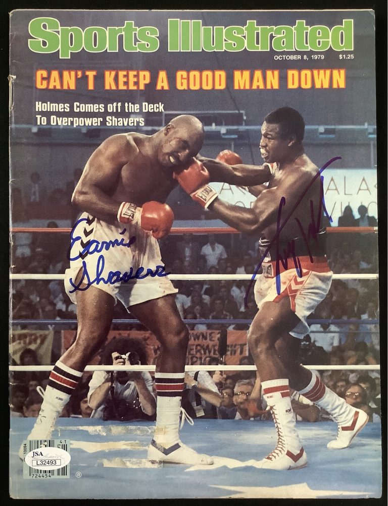 Earnie Shavers Signed Sports Illustrated 10/8/79 Boxing Larry Holmes Auto JSA