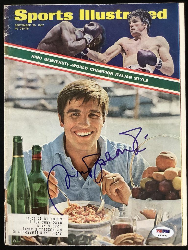 Nino Benvenuti Signed Sports Illustrated 9/25/67 Boxing Champ Autograph PSA/DNA