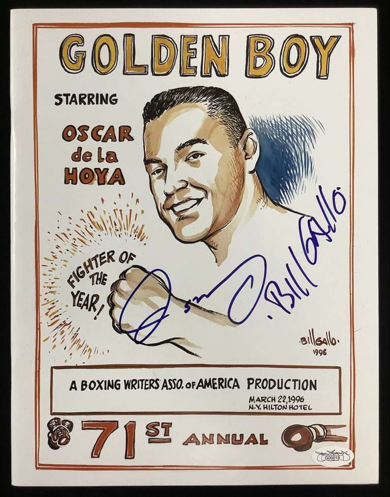 Oscar De La Hoya Signed Program Boxing Writers 71st Dinner Bill Gallo Auto JSA