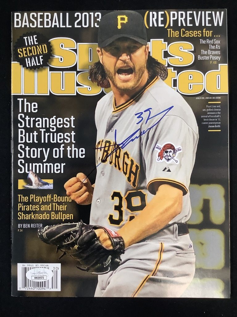 Jason Grilli Signed Sports Illustrated 7/22/13 Pirates No Label Autograph JSA