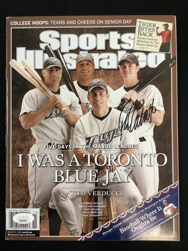 Frank Catalanotto Signed Sports Illustrated 3/14/05 Blue Jays No Label Auto JSA