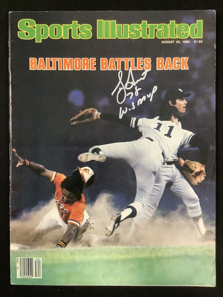 Bucky Dent Signed Sports Illustrated Mag 8/25/80 Yankees No Label Autograph JSA
