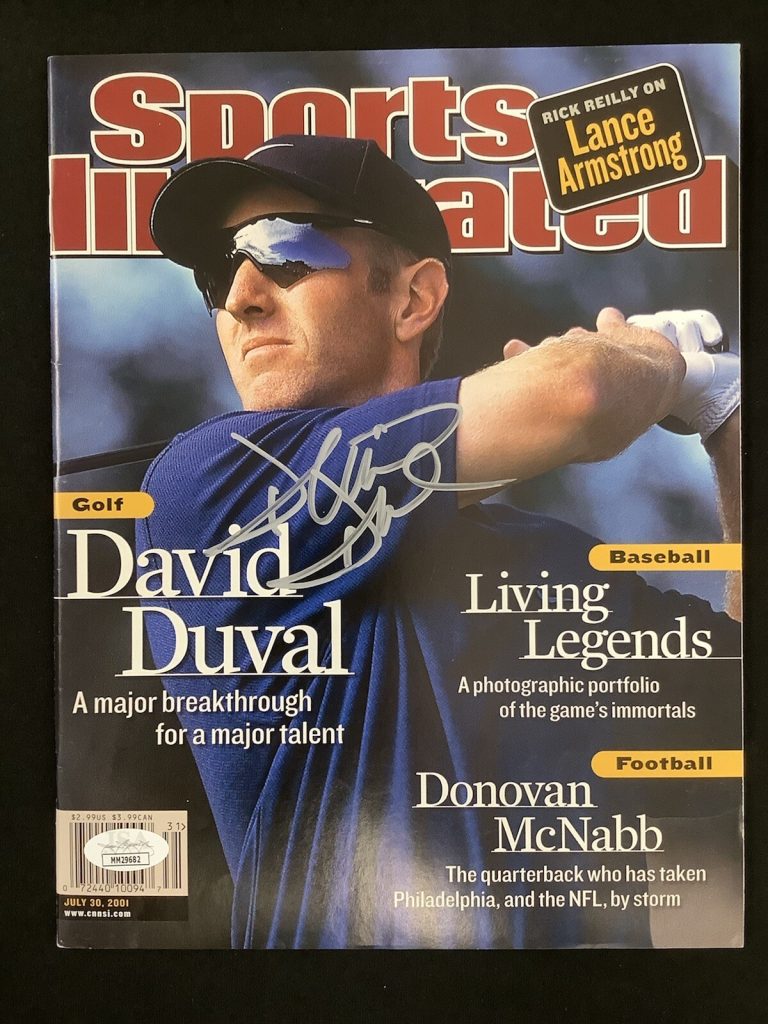 David Duval Signed Sports Illustrated 7/30/01 No Label Masters Golf Auto JSA