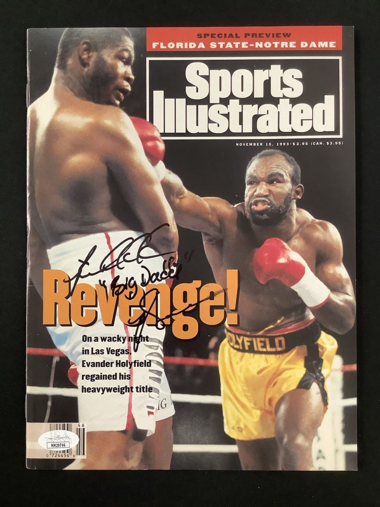 Riddick Bowe Signed Sports Illustrated 11/15/93 No Label Auto vs Holyfield JSA