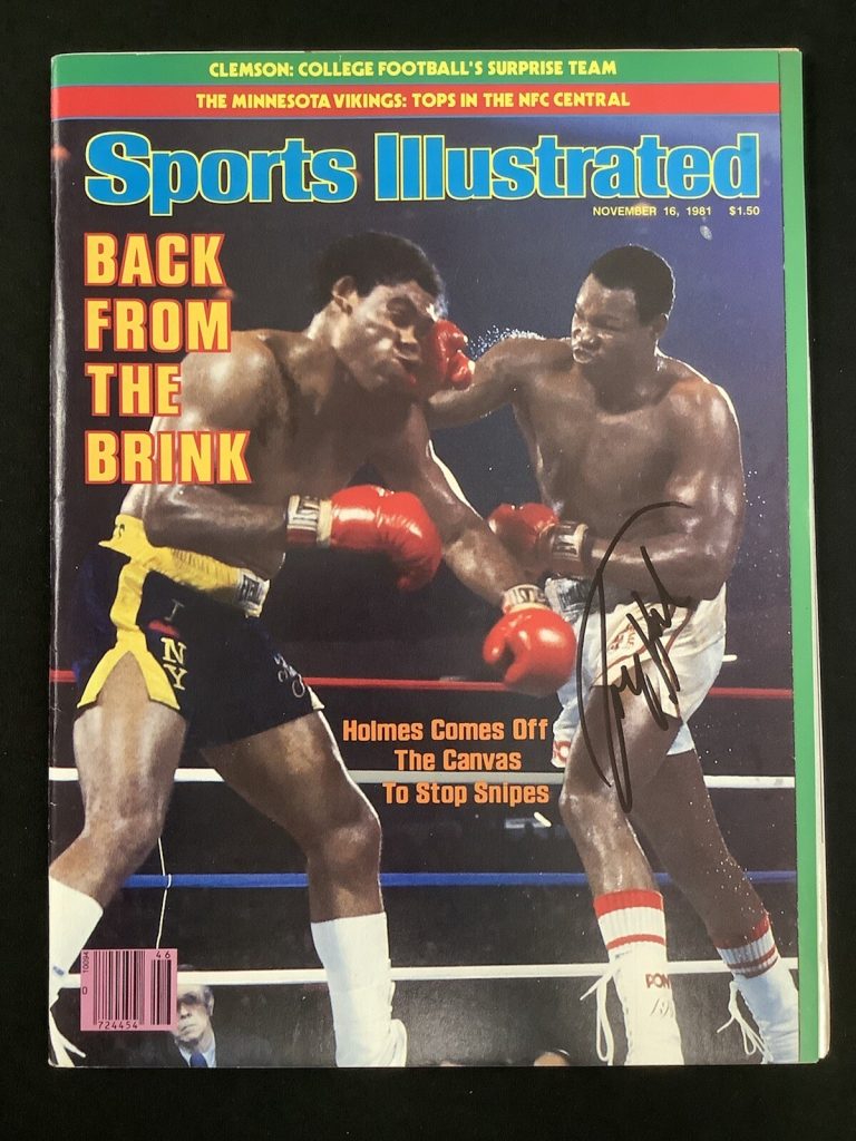 Larry Holmes Signed Sports Illustrated 11/16/81 No Label Boxing Autograph JSA