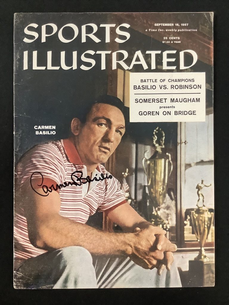 Carmen Basilio Signed Sports Illustrated 9/16/57 No Label Boxing Autograph JSA