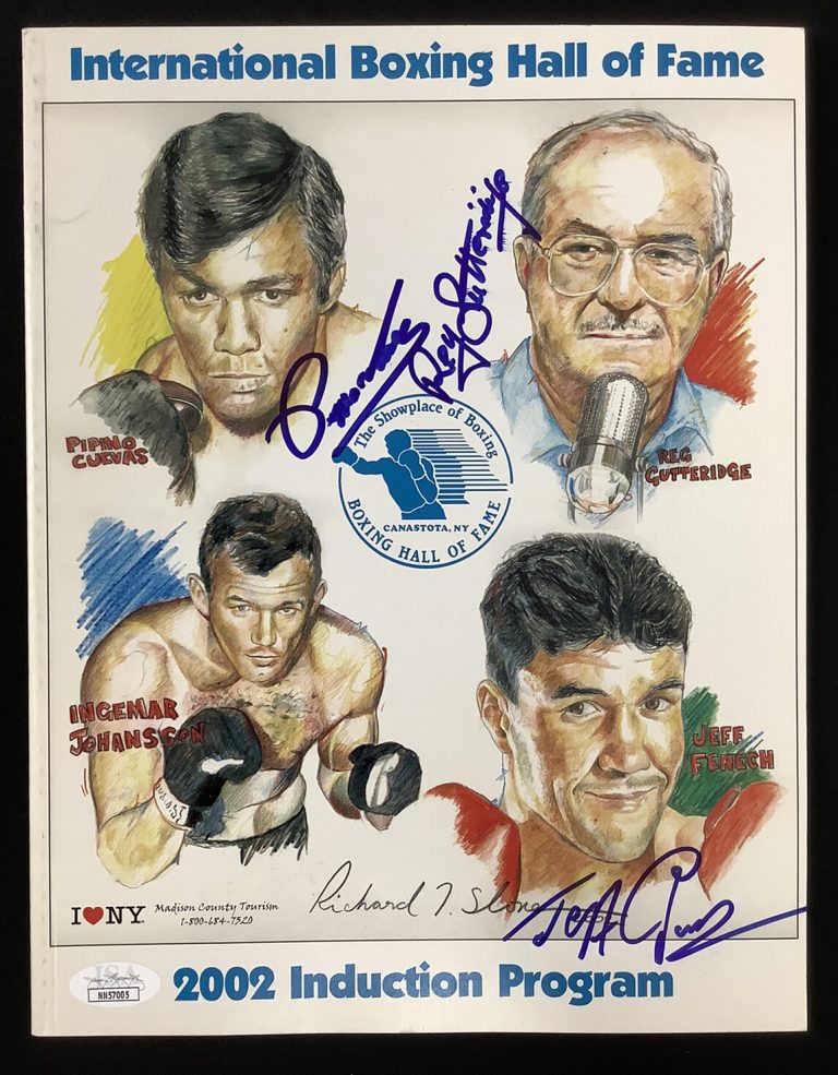 Pipino Cuevas Signed 2002 Boxing HOF Induction Program J Fenech Autograph +1 JSA