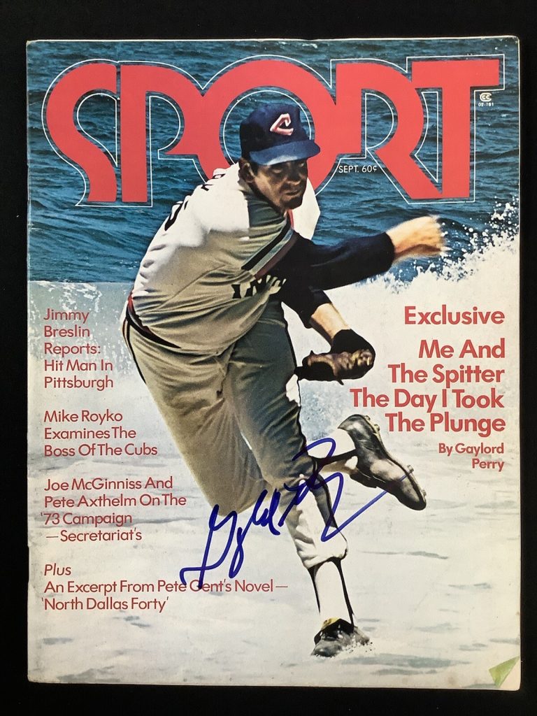 Gaylord Perry Signed Sport Magazine Sept 1973 No Label Baseball Indians Auto JSA