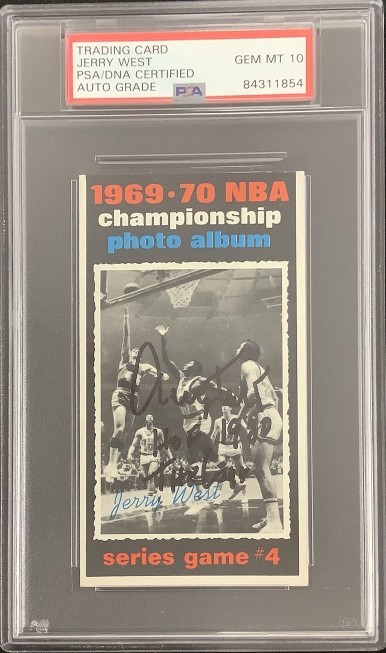 Jerry West Signed 1970 Topps #160 Card Lakers HOF 1980 Logo Insc PSA/DNA Auto 10