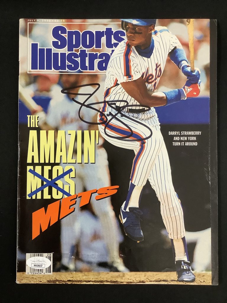 Darryl Strawberry Signed Sports Illustrated Magazine 7/9/90 Mets Autograph JSA
