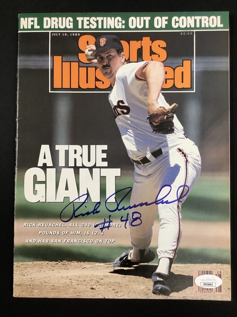 Rick Reuschel Signed Sports Illustrated Mag 7/10/89 NO LABEL Giants Auto JSA