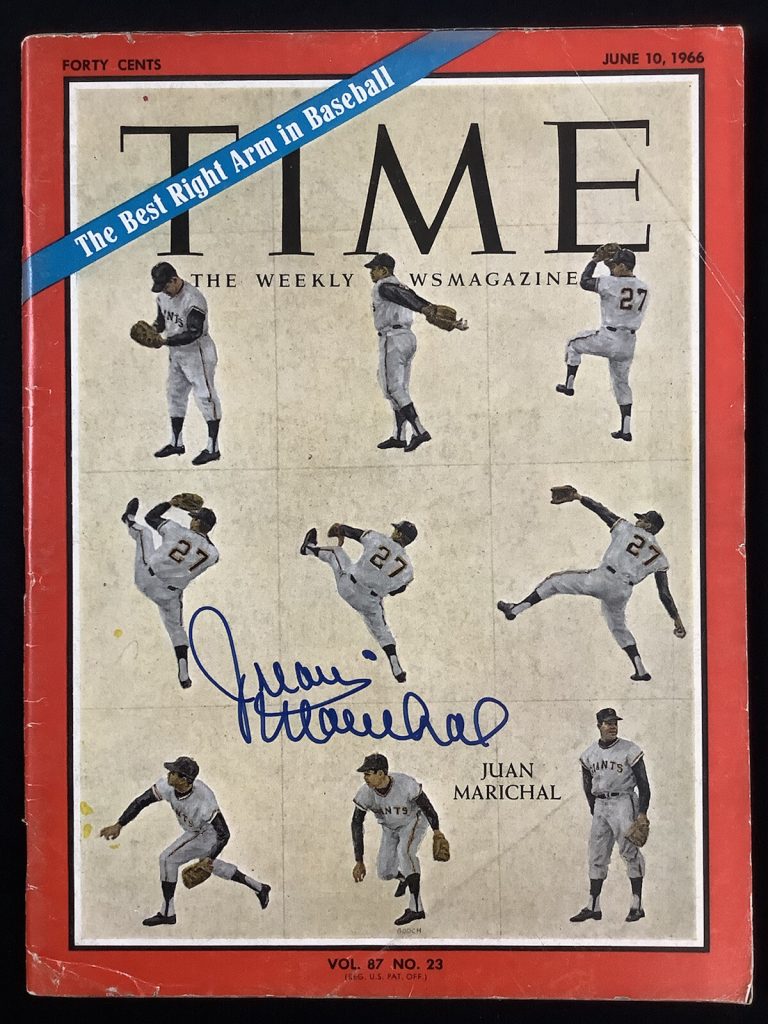 Juan Marichal Signed Time Magazine 6/10/66 No Label Giants HOF Autograph JSA