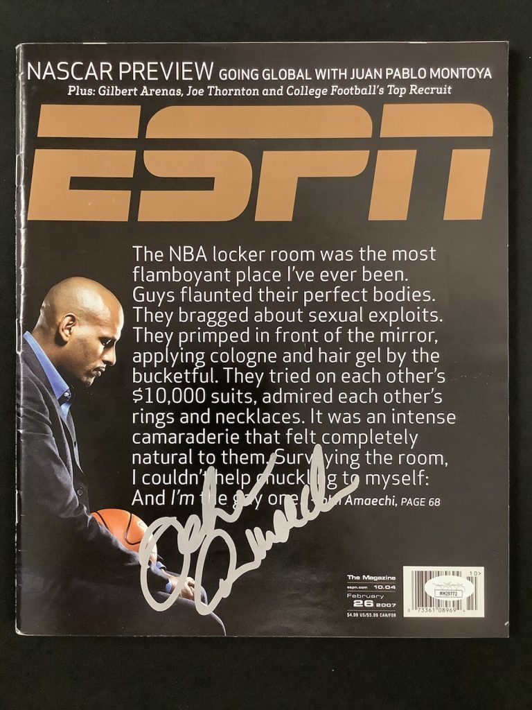 John Amaechi Signed ESPN Magazine 2/26/07 No Label Penn State Autograph JSA