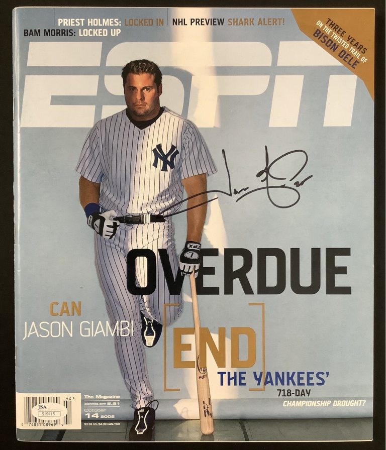 Jason Giambi Signed ESPN Mag 10/14/02 No Label Baseball NY Yankees Autograph JSA