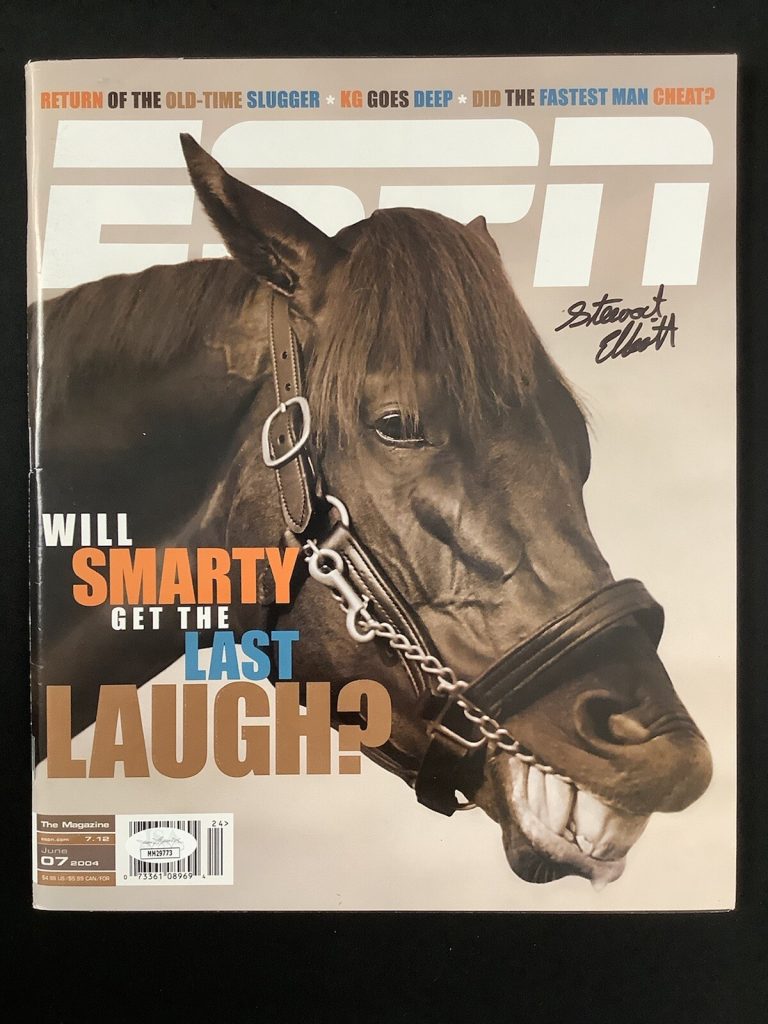Stewart Elliot Signed ESPN Magazine 6/7/04 No Label Jockey Smarty Autograph JSA