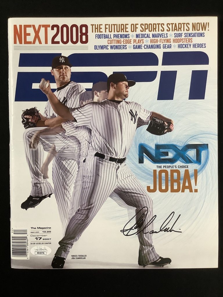 Joba Chamberlain Signed ESPN Magazine 12/17/07 No Label Yankees Autograph JSA