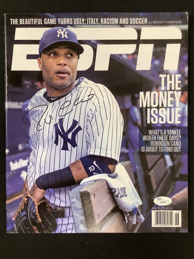 Robinson Cano Signed ESPN Magazine 6/24/13 No Label Yankees WSC Autograph JSA