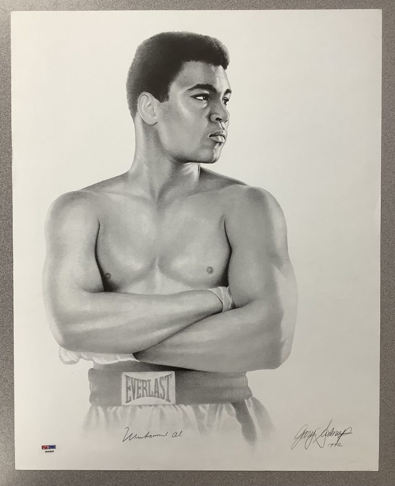 Muhammad Ali Signed Print 16x20 Boxing Sketch Art The Greatest Auto HOF PSA/DNA