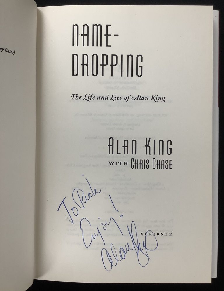 Alan King Signed Book Name Dropping HCB Comedian Andy Casino Actor Autograph TPG