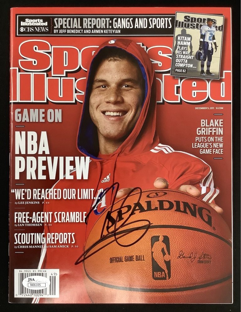 Blake Griffin Signed Sports Illustrated Mag 12/5/11 NO LABEL Clippers Auto JSA