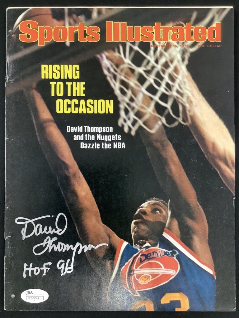 David Thompson Signed Sports Illustrated Mag 11/15/76 No Label Nuggets Auto JSA