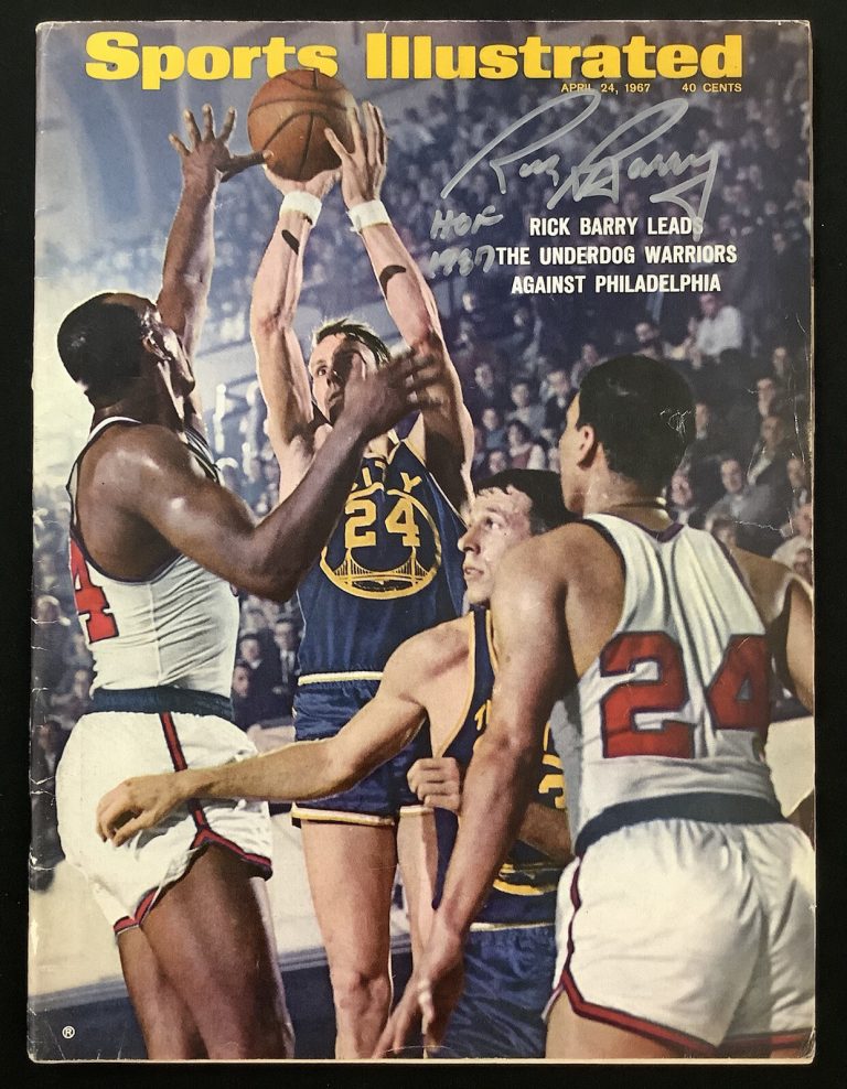 Rick Barry Signed Sports Illustrated Mag 4/24/67 NO LABEL Warriors Autograph JSA