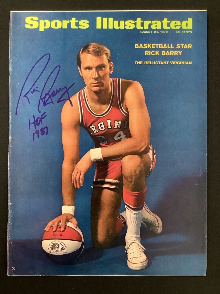 Rick Barry Signed Sports Illustrated 8/24/70 NO LABEL Warriors HOF Autograph JSA