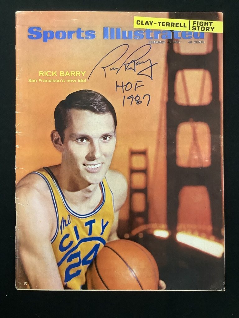 Rick Barry Signed Sports Illustrated 2/13/67 NO LABEL GS Warriors Autograph JSA