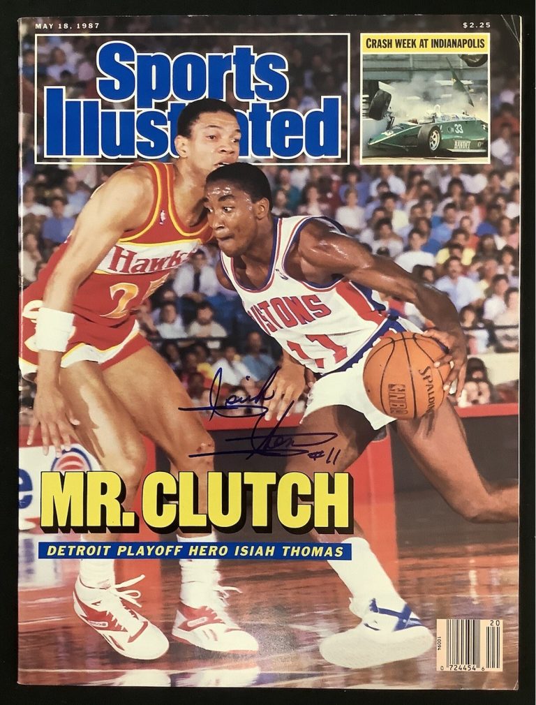 Isiah Thomas Signed Sports Illustrated Mag 5/18/87 No Label Pistons Auto JSA
