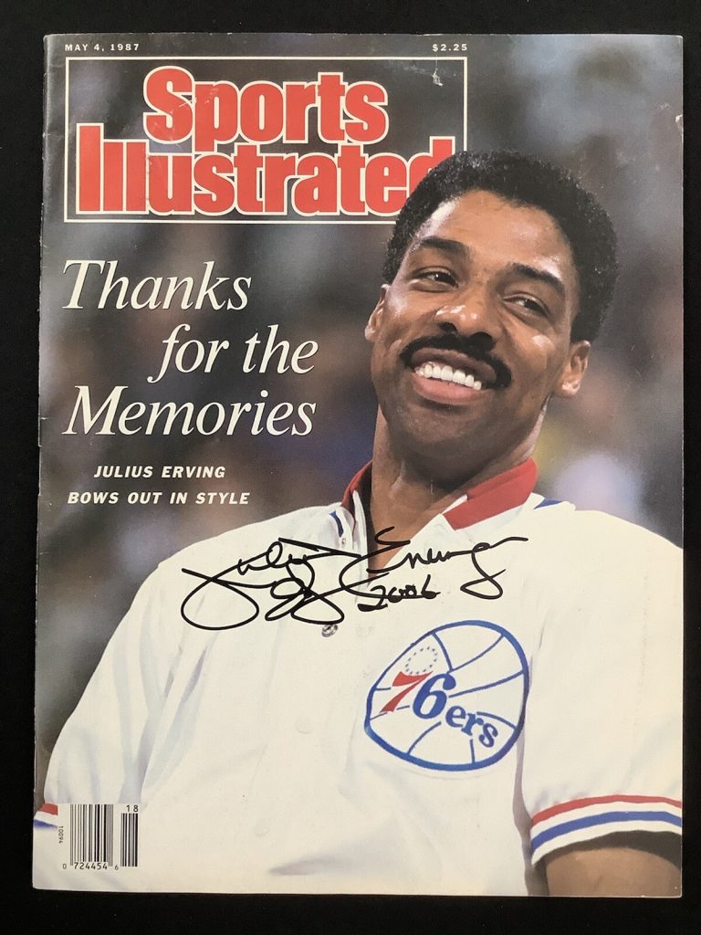 Julius Erving Signed Sports Illustrated Mag 5/4/87 No Label 76ers Autograph JSA