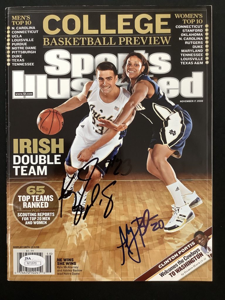 Kyle McAlarney Signed Sports Illustrated 11/17/08 NoLabel Ashley Barlow Auto JSA