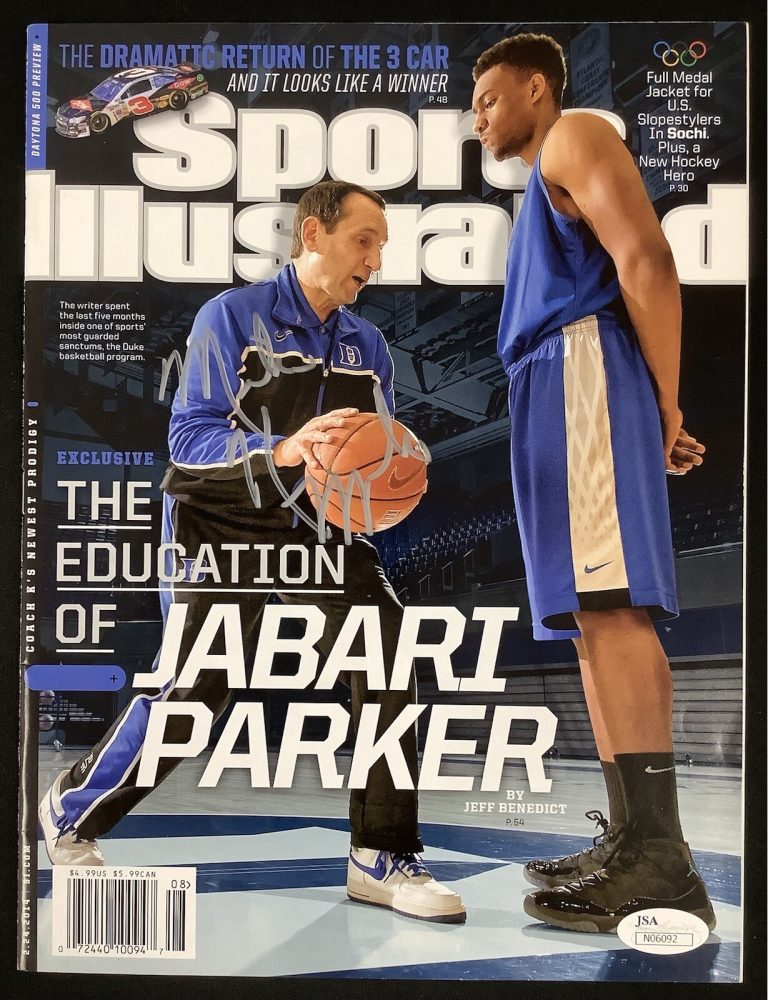 Mike Krzyzewski Signed Sports Illustrated 2/24/14 No Label Duke Couch K Auto JSA