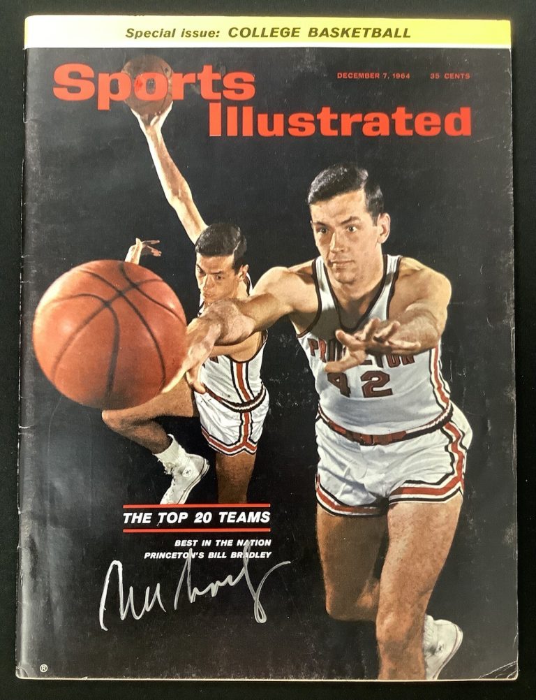 Bill Bradley Signed Sports Illustrated Mag 12/7/64 NO LABEL Knicks HOF Auto JSA