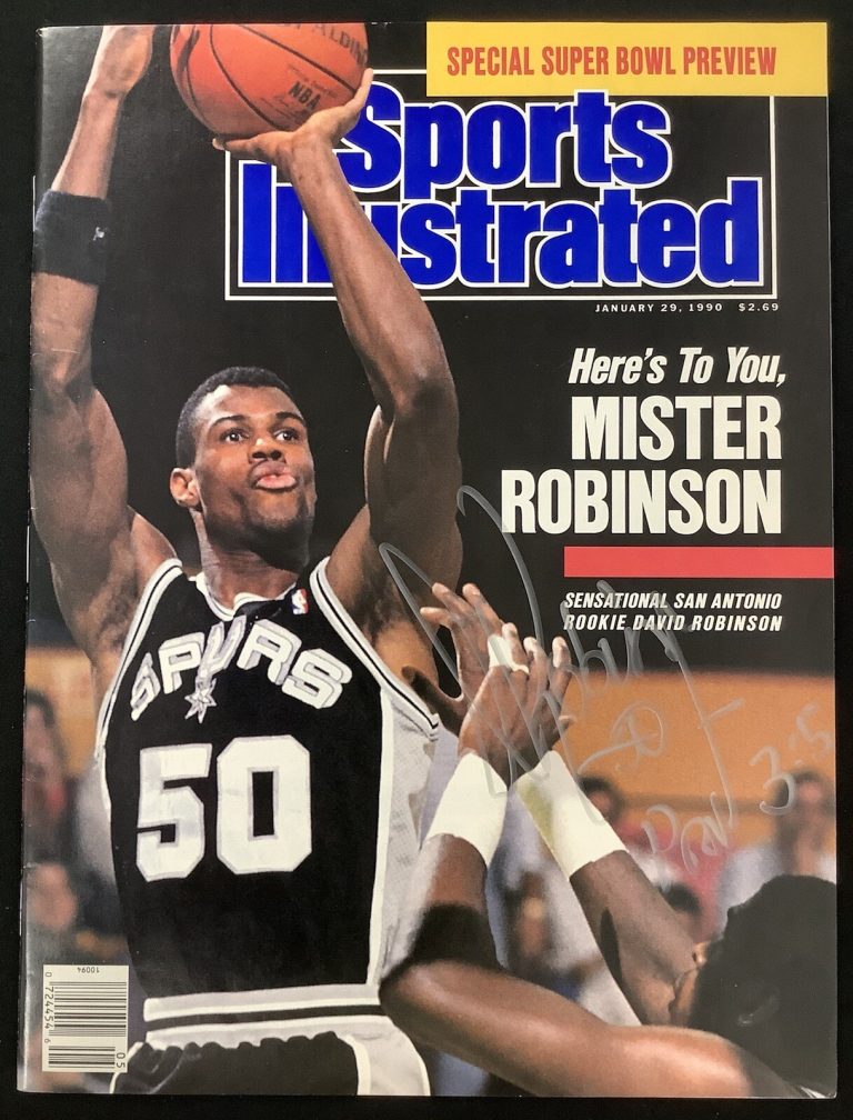 David Robinson Signed Sports Illustrated 1/29/90 No Label Spurs Autograph JSA