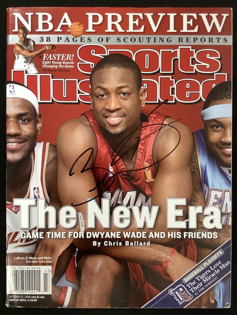 Dwyane Wade Signed Sports Illustrated 10/23/06 No Label MIA Heat Auto LeBron JSA