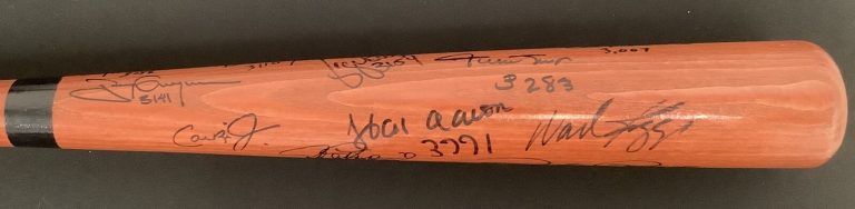 3000 Hit Club Multi Signed Bat Hank Aaron Autograph Mays Gwynn 18 Sigs HOF JSA