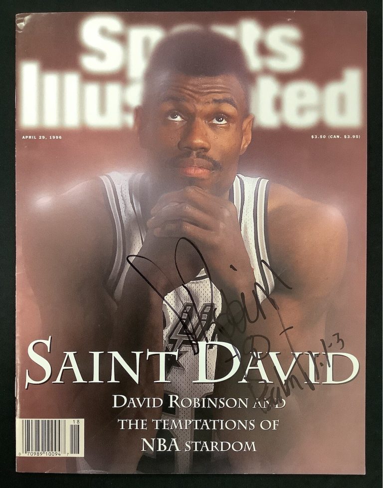 David Robinson Signed Sports Illustrated 4/29/96 NO LABEL Spurs HOF Auto JSA