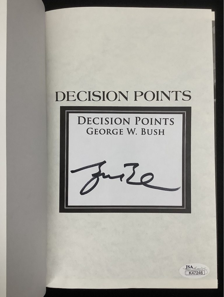 George W Bush Signed Book Decision Points HCB Hardcover President Autograph JSA