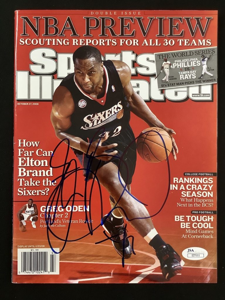 Elton Brand Signed Sports Illustrated Mag 11/23/03 No Label 76ers Autograph JSA