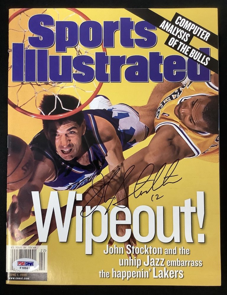 John Stockton Signed Sports Illustrated 6/1/98 Utah Jazz No Label Auto PSA/DNA