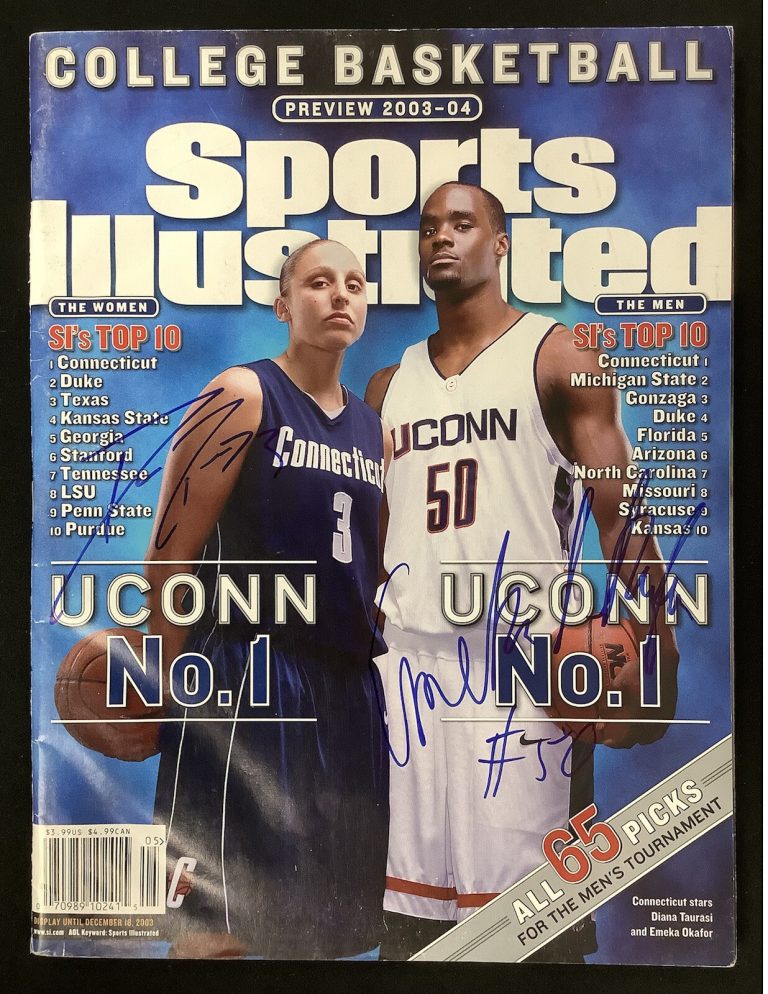 Diana Taurasi Signed Sports Illustrated 12/18/03 No Label Emeka Okafor Auto JSA