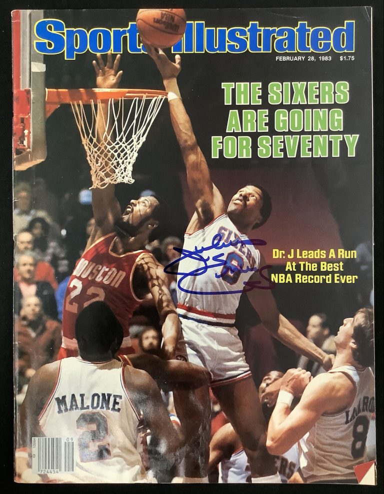 Julius Erving Signed Sports Illustrated Mag 2/28/83 76ers No Label Autograph JSA
