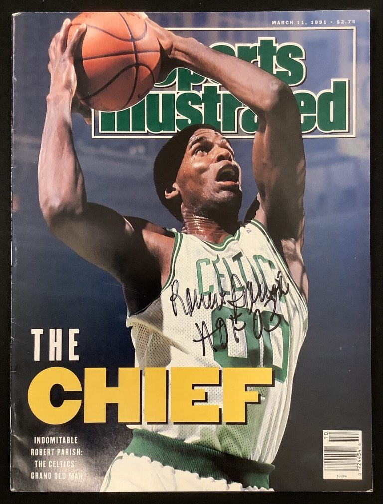 Robert Parish Signed Sports Illustrated 3/11/91 Celtics HOF No Label Auto JSA