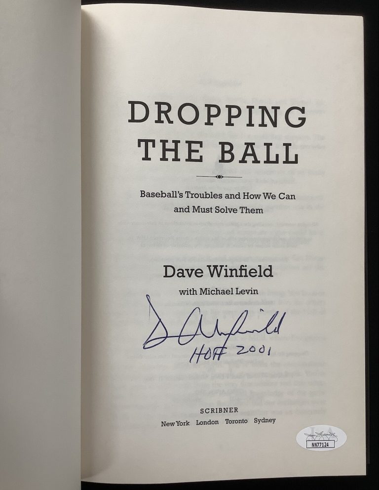 Dave Winfield Signed Book Dropping The Ball HCB Padres HOF Baseball Auto JSA