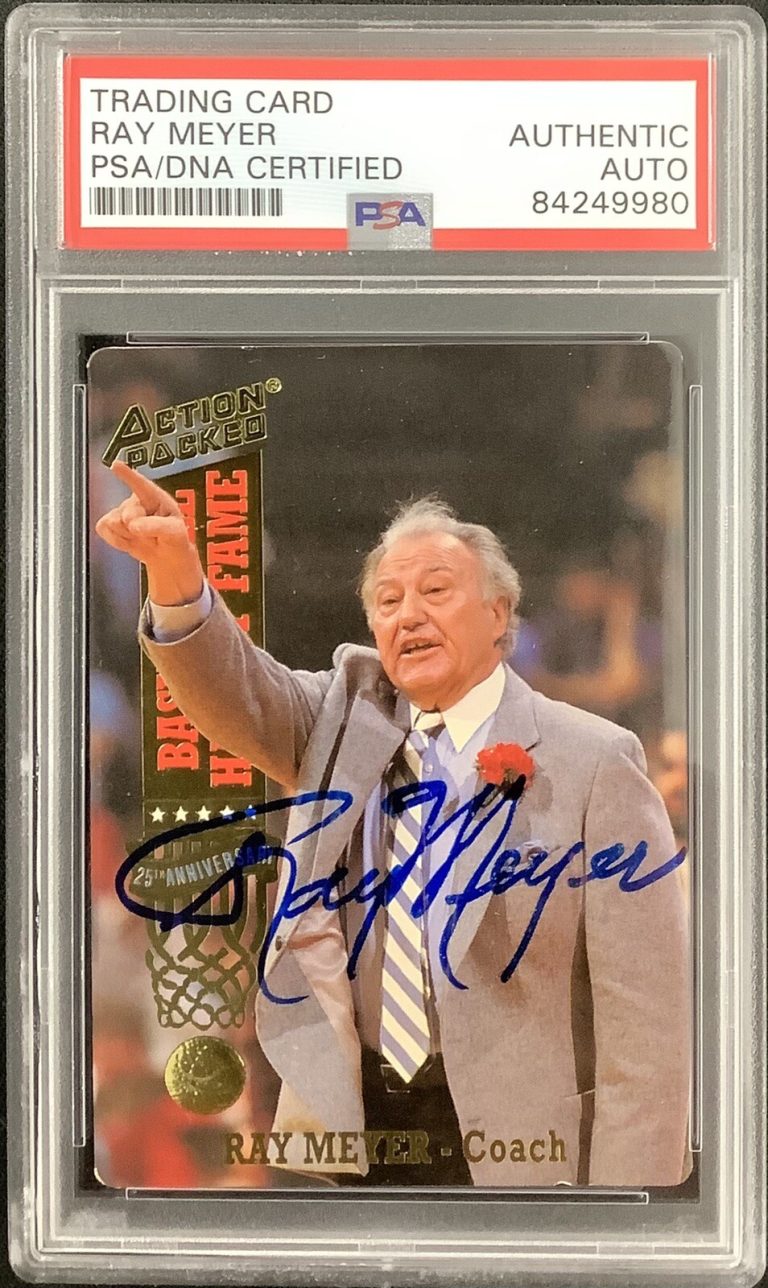 Ray Meyer Signed 1993 Action Packed #54 Basketball Card HOF Autograph PSA/DNA