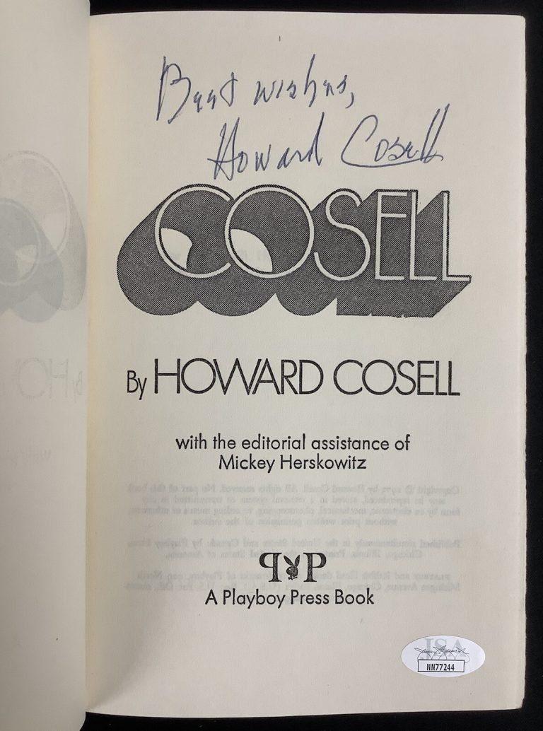 Howard Cosell Signed Book Cosell HCB Boxing Journalist Auto Muhammad Ali JSA