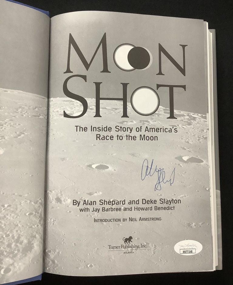 Alan Shepard Signed Book Moon Shot HBC NASA Apollo 14 Mission Astronaut Auto JSA