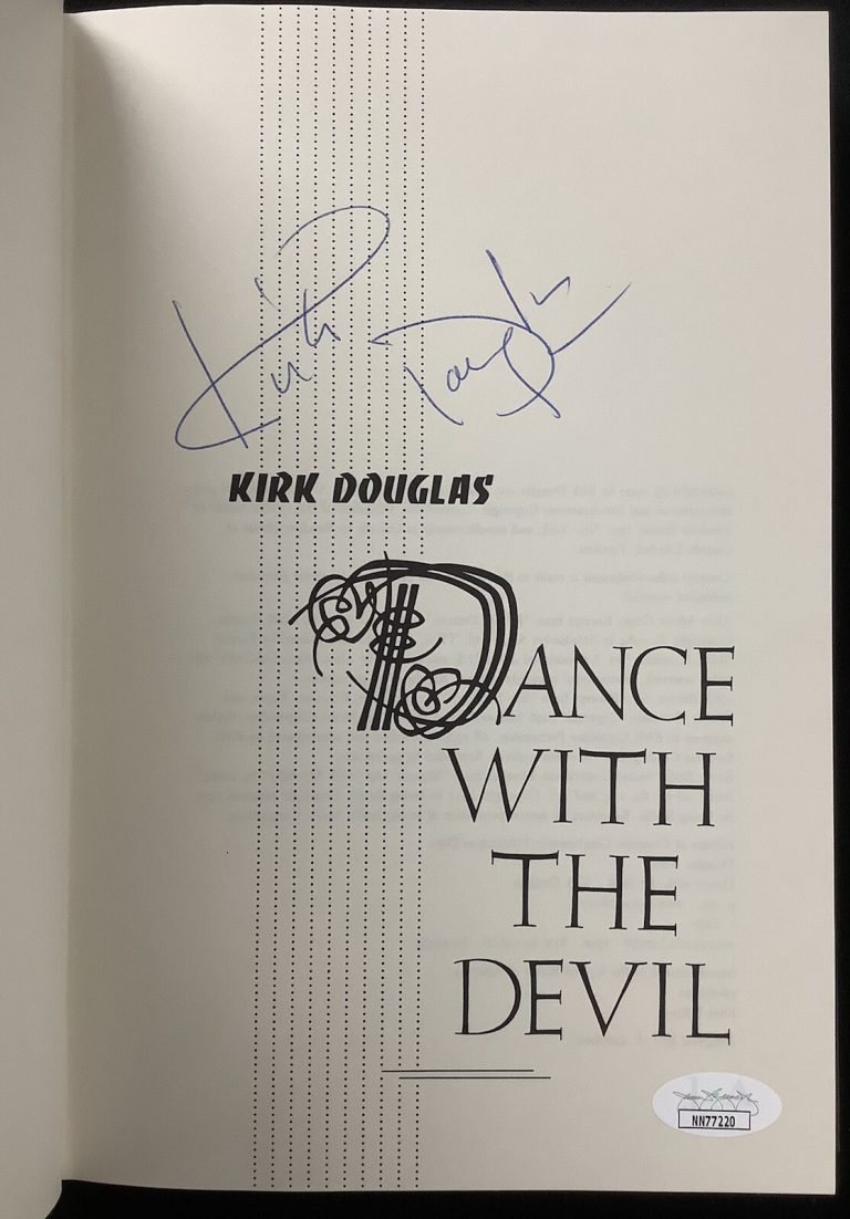 Kirk Douglas Signed Book Dance With The Devil HCB Champion Actor Autograph JSA
